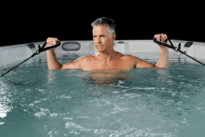 resistance exercise in a hot tub